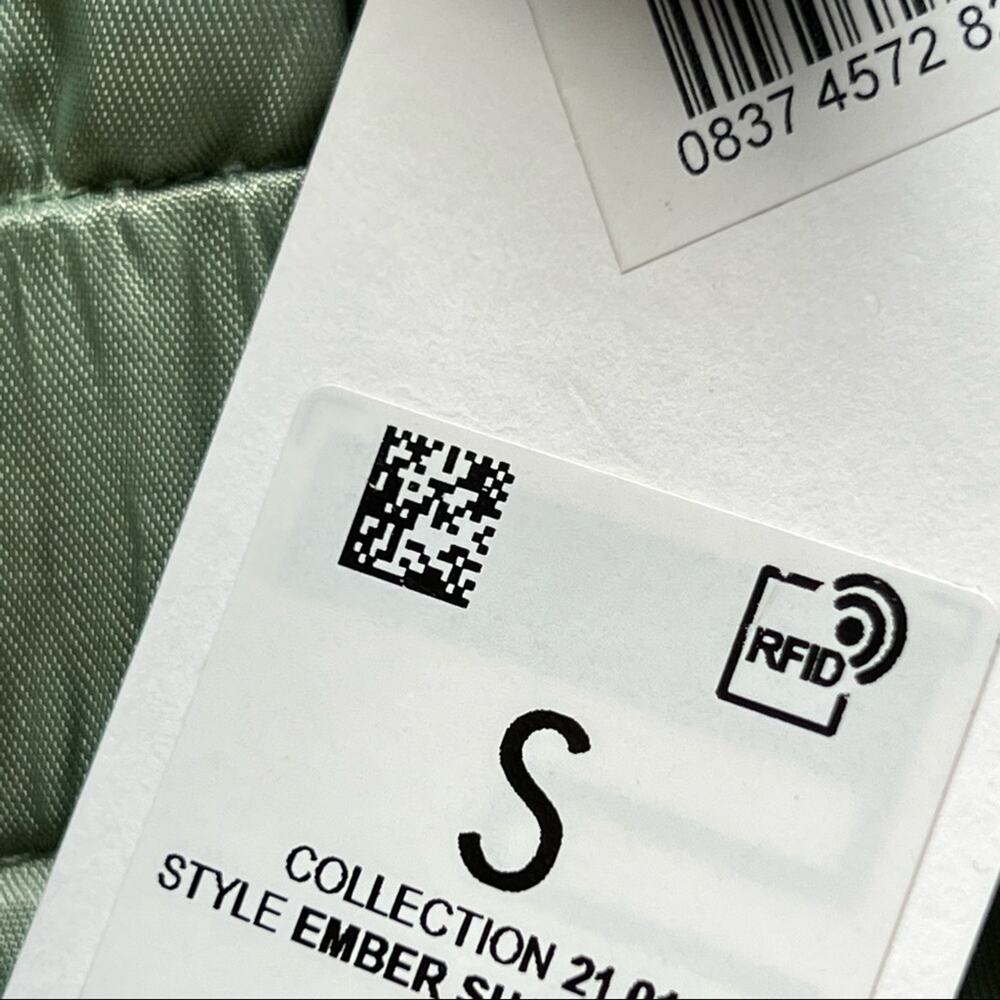 Samsoe Samsoe Ember Vineyard Green Textured Tie Paperbag Waist Shorts Size Small - Picture 10 of 14